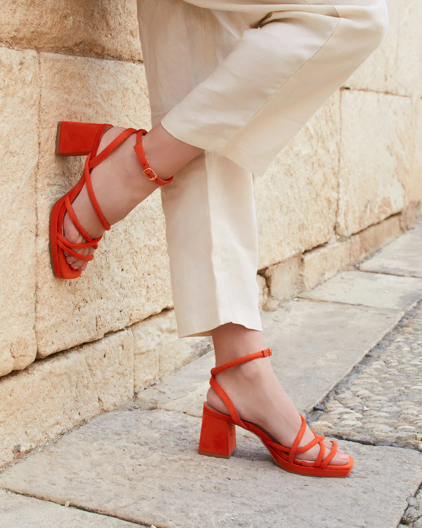 SANDALIA TACÓN ZITA ORANGE