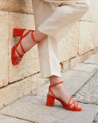 SANDALIA TACÓN ZITA ORANGE