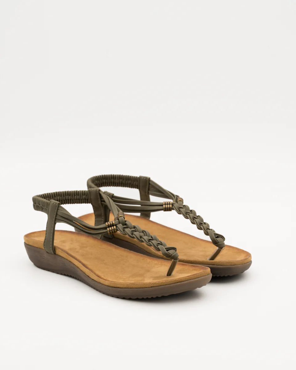 SANDALIA PLANA JAZMIN GREEN