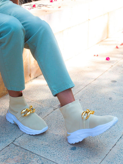 Sneaker Chain Beige - MMShoes