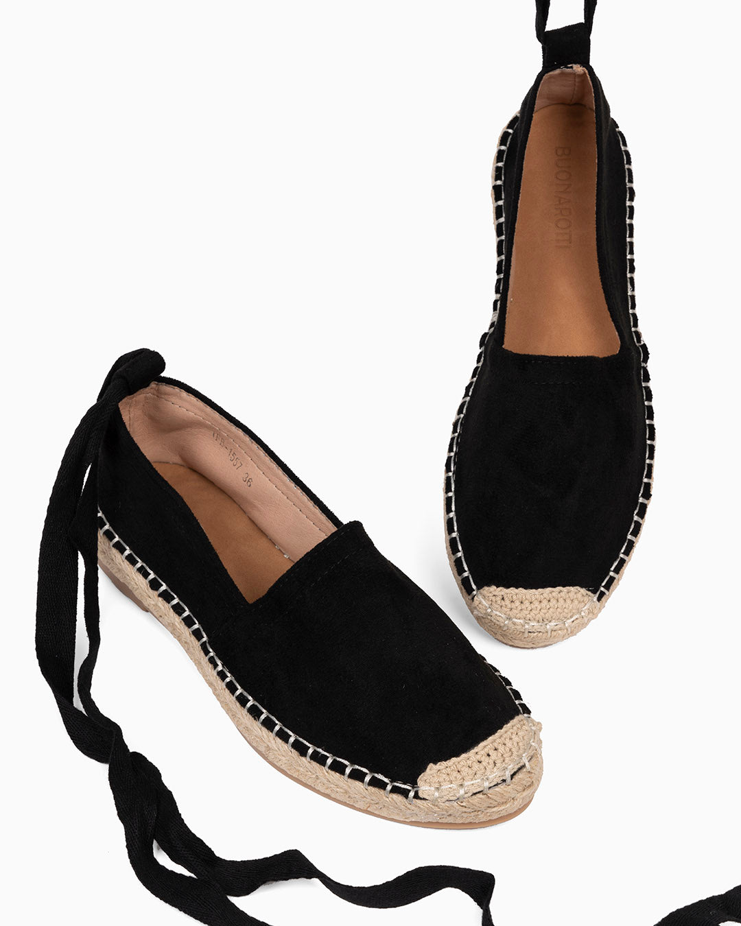 Esparteña Cintas Negra