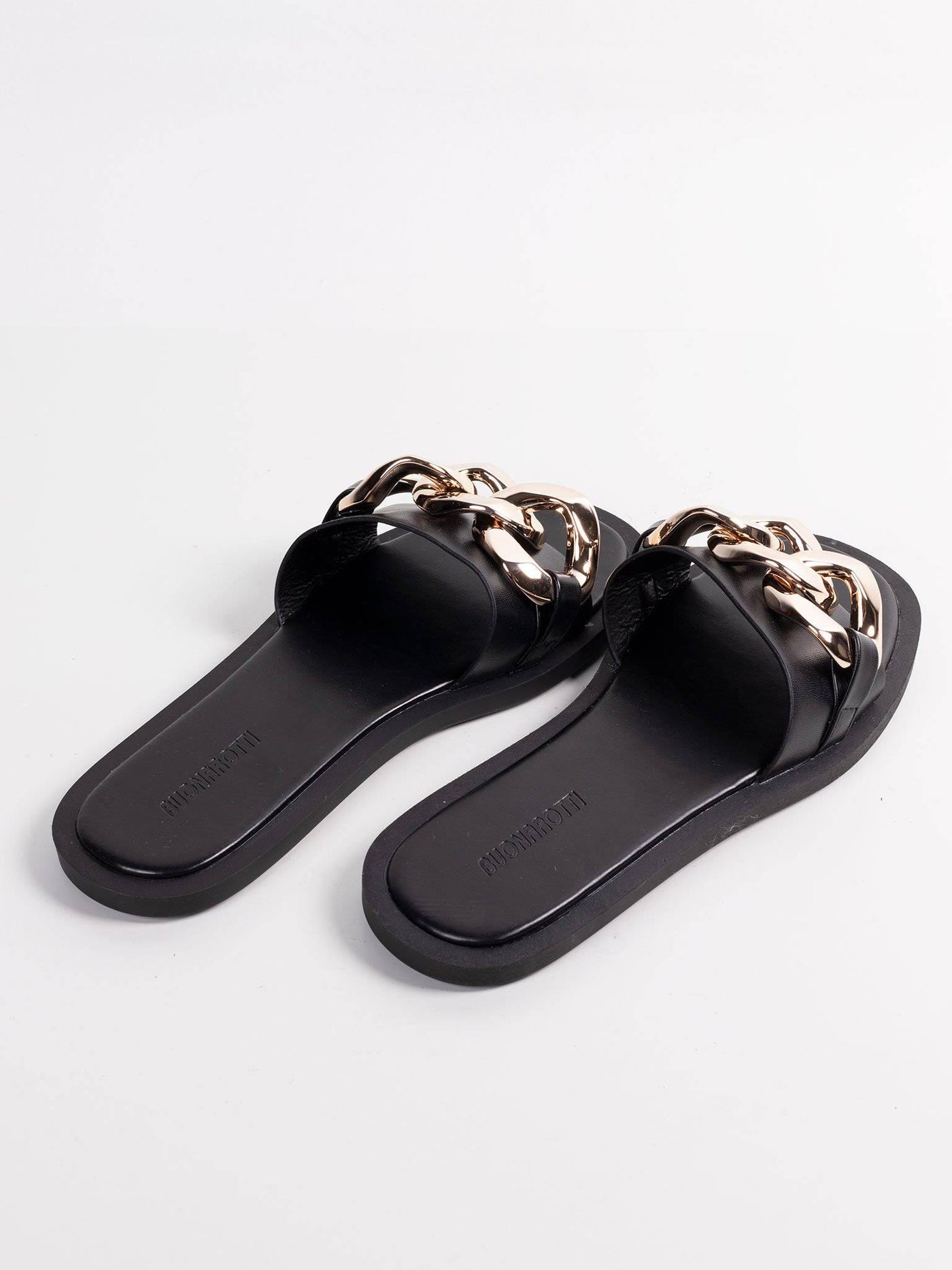 Sandalia Gold Chain Negro - MMShoes