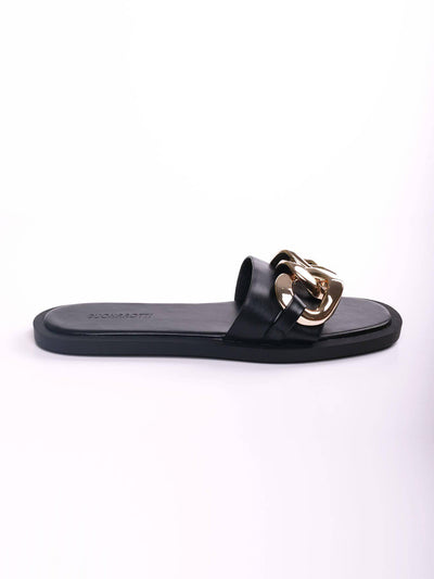 Sandalia Gold Chain Negro - MMShoes