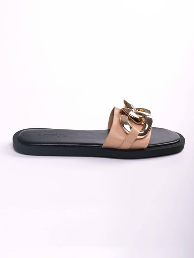 Sandalia Gold Chain Beige - MMShoes