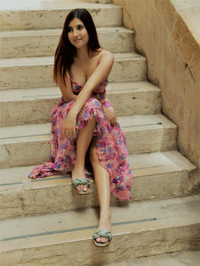 Sandalia Trenzada Verde - MMShoes