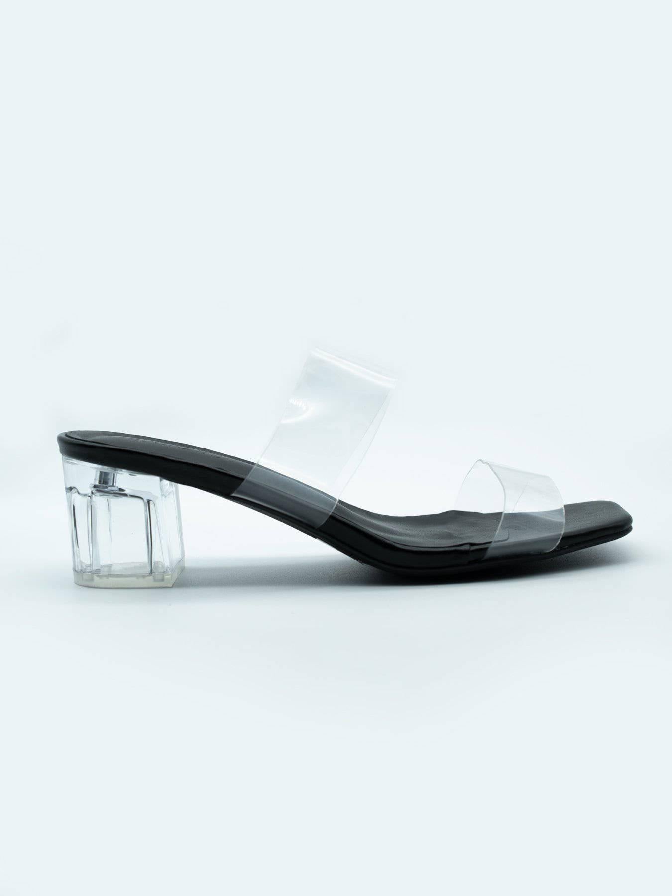 Sandalia Transparente Negro - MMShoes