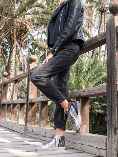 Bamba STAR Mid Plata/Negro - MMShoes