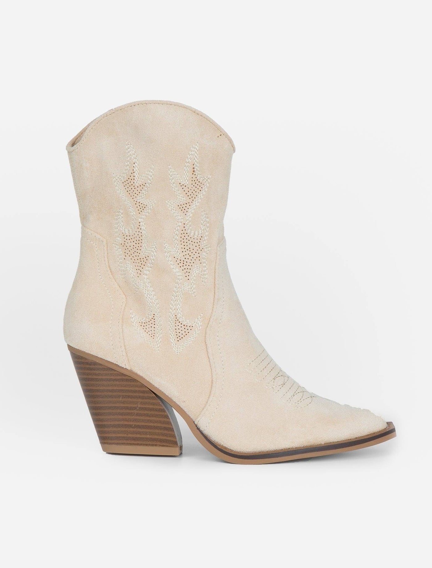 Botín Cowboy Bordado Beige - MMShoes