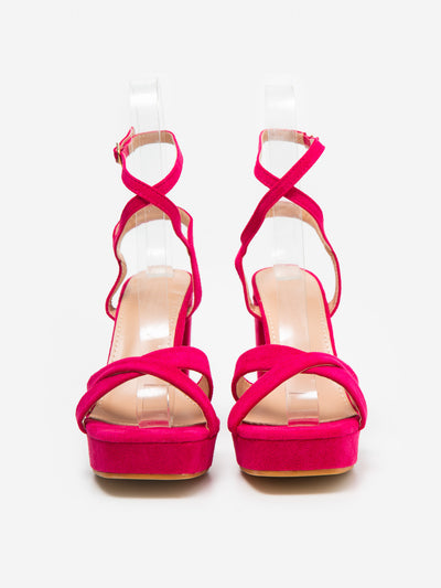 Sandalia Tacón Dafne Fucsia