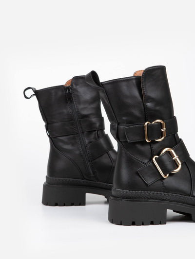 Botín Buckle Negro - MMShoes