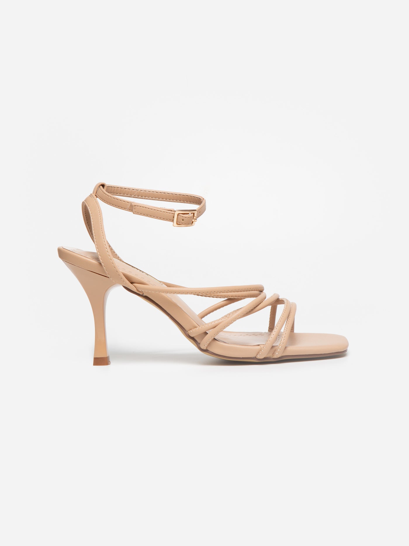 Sandalia Tacón Tiras Tobillo Nude – MMShoes