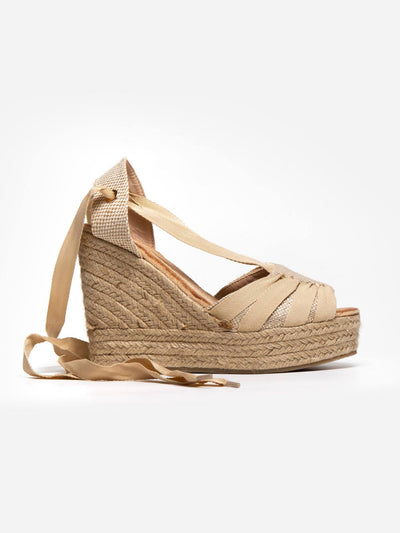 Sandalia cuña beige - MMShoes