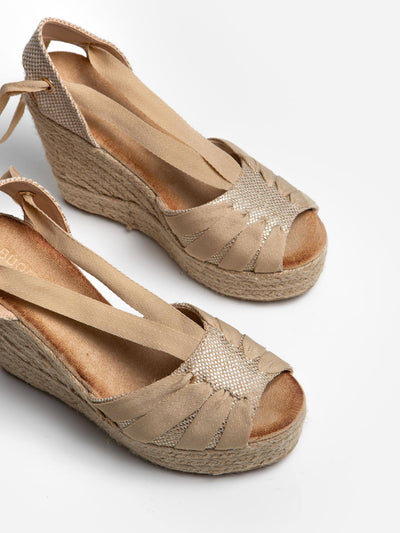 Sandalia cuña beige - MMShoes