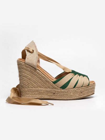 Sandalia cuña verde - MMShoes