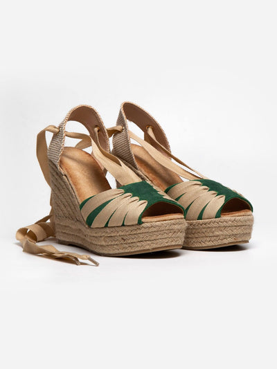 Sandalia cuña verde - MMShoes