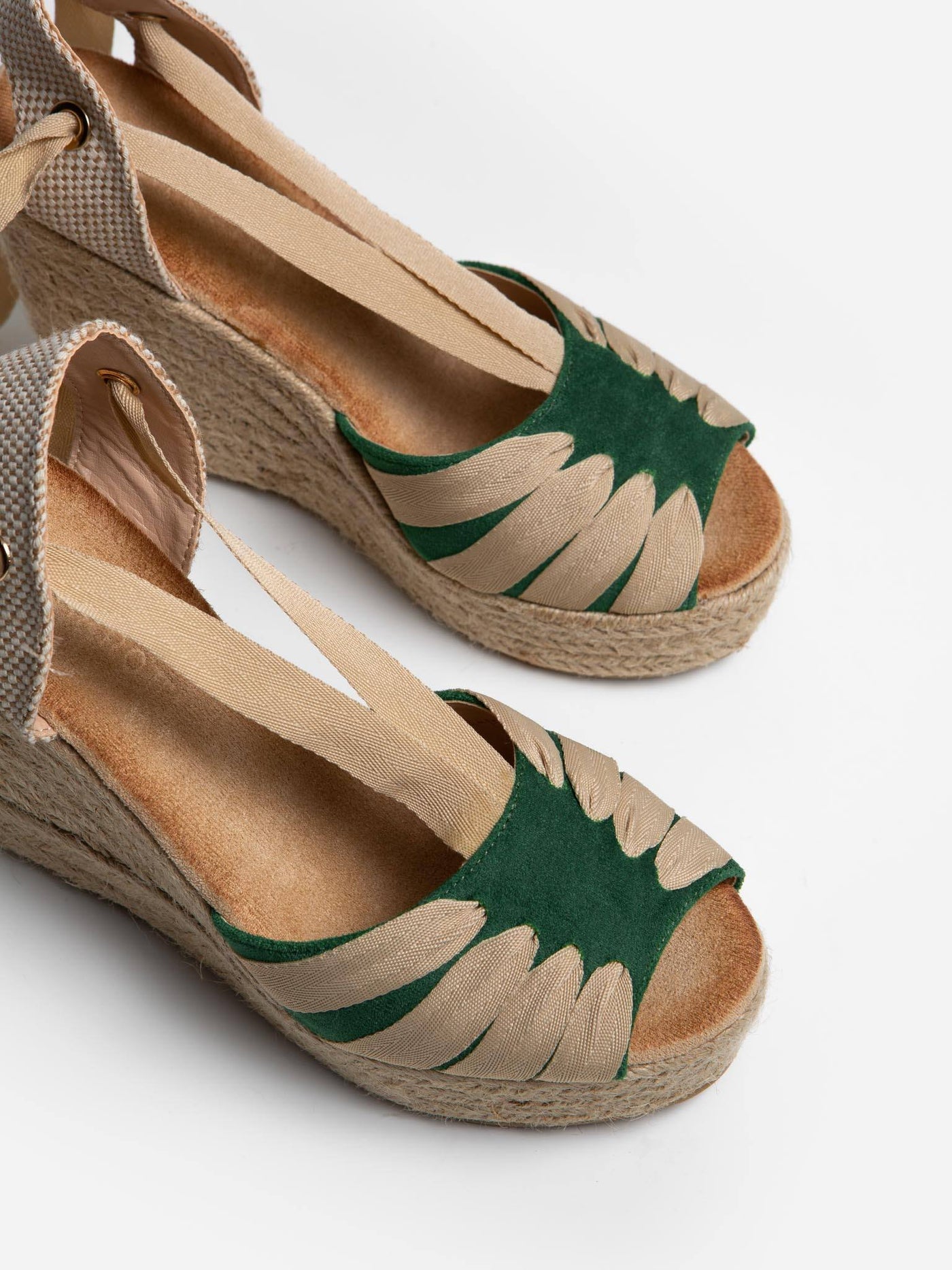 Sandalia cuña verde - MMShoes