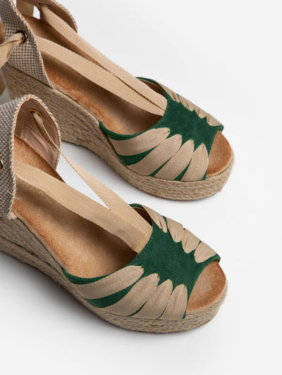Sandalia cuña verde - MMShoes