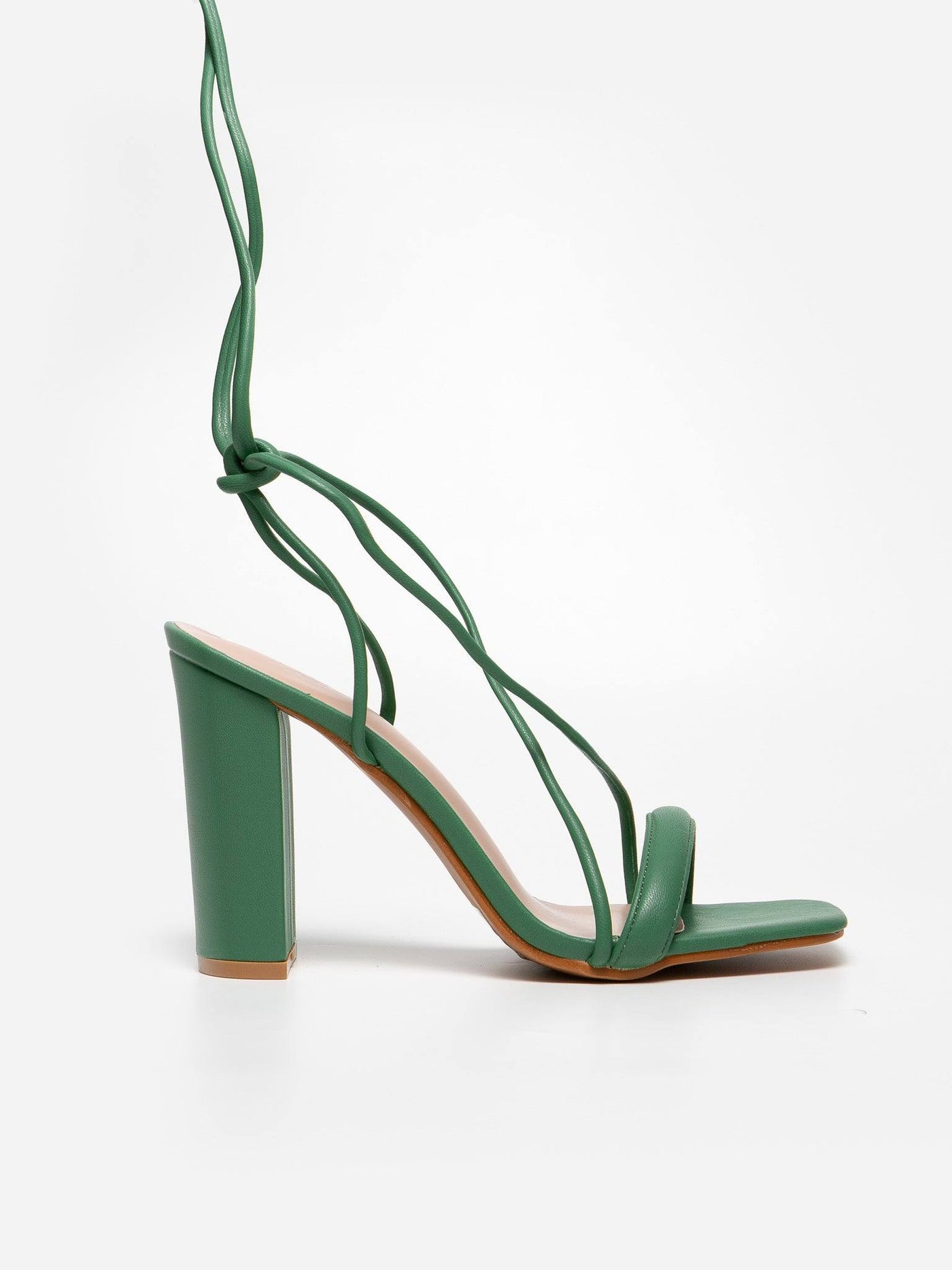 Sandalia Tacón Tiras Verde - MMShoes