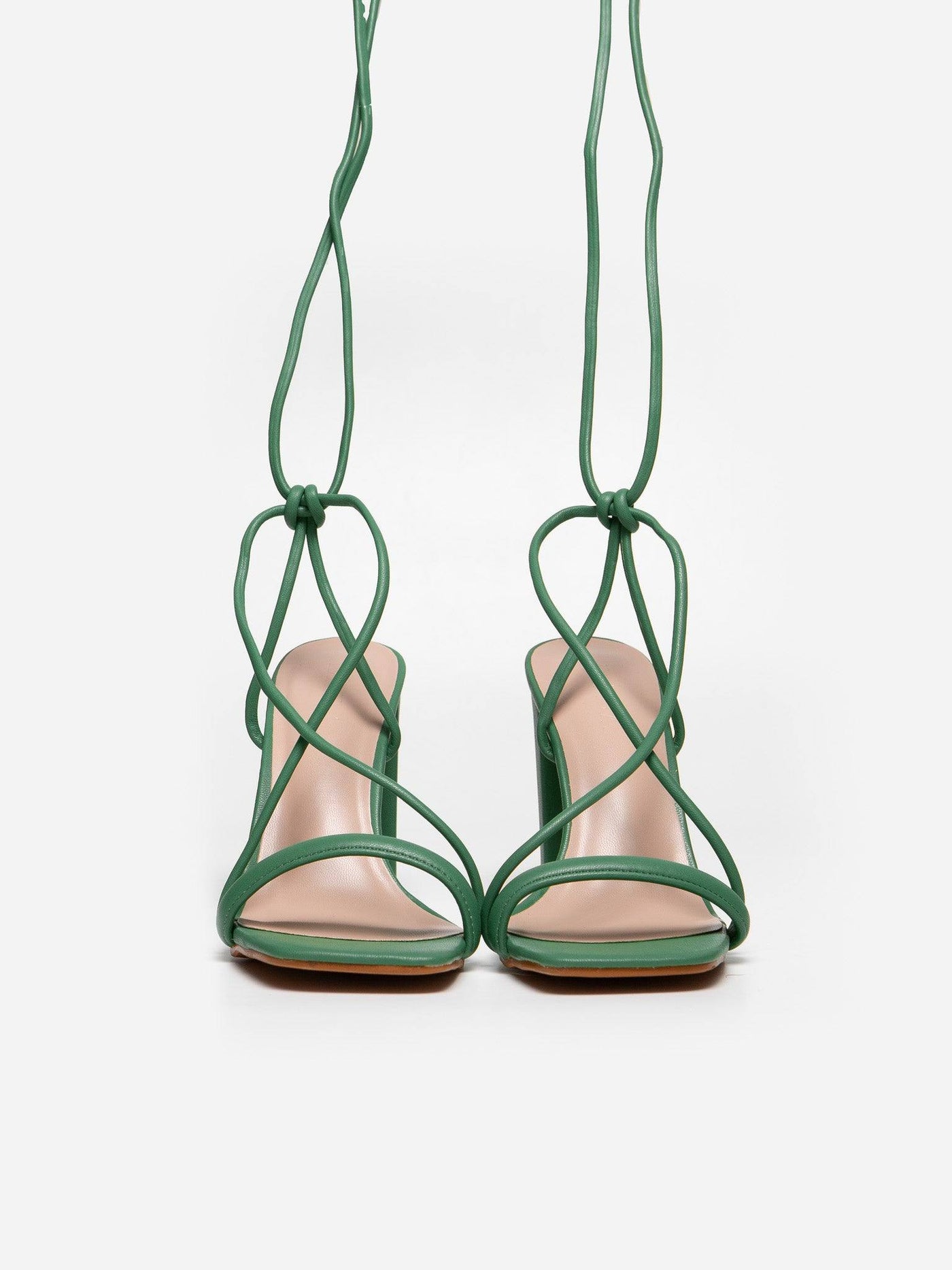 Sandalia Tacón Tiras Verde - MMShoes