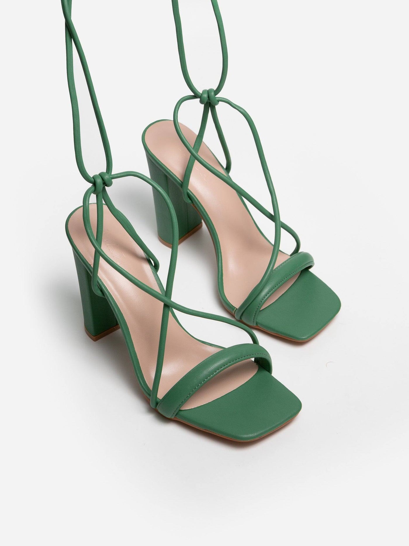 Sandalia Tacón Tiras Verde - MMShoes