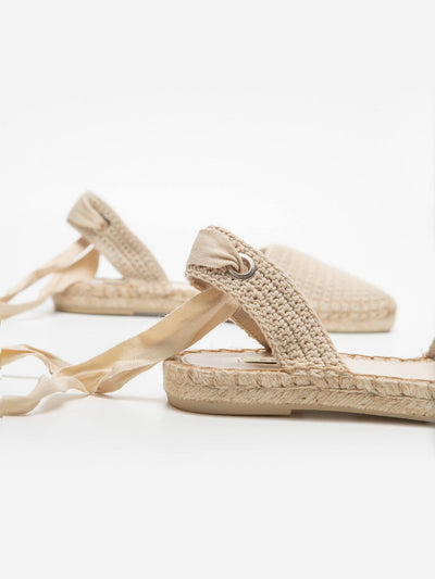 Alpargata Plana Crochet Natural - MMShoes