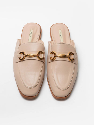 Zapato Plano Destalonado Beige - MMShoes