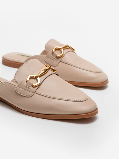 Zapato Plano Destalonado Beige - MMShoes