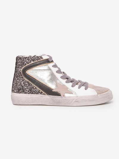 Bamba STAR Mid Plata/Negro - MMShoes
