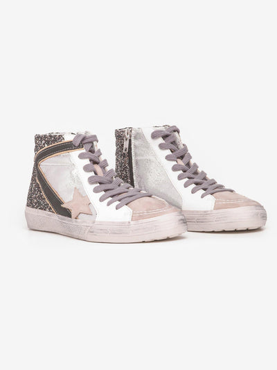Bamba STAR Mid Plata/Negro - MMShoes