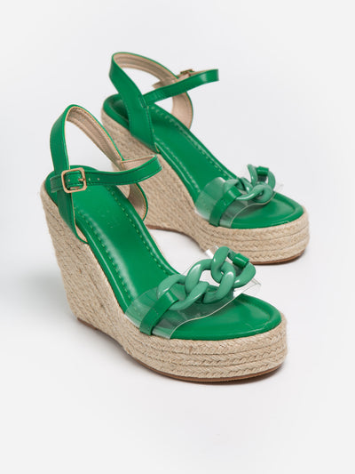 Sandalia Cuña Eslab Verde