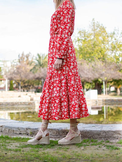 Alpargata cuña lace apricot - MMShoes